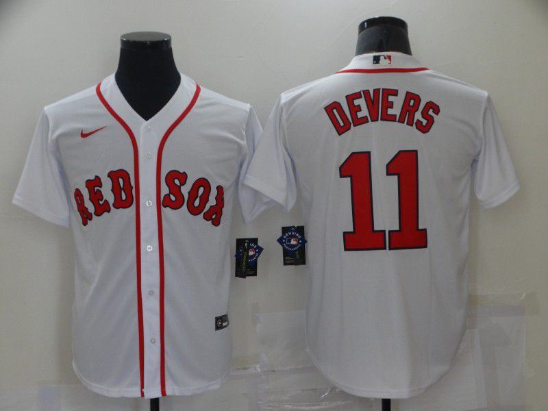 Men Boston Red Sox #11 Devers White Game Nike 2021 MLB Jersey